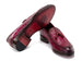 Paul Parkman Men's Purple Genuine Ostrich Skin Tassel Loafers (ID#OST834PRP)