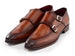 Paul Parkman Men's Brown Leather Double Monkstrap Shoes (ID#SW537BW)