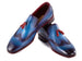 Paul Parkman Men's Wingtip Tassel Loafers Blue Leather (ID#WL667-BLU)