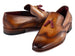 Paul Parkman Men's Wingtip Tassel Loafers Brown Leather (ID#WL667-BRW)