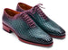 Paul Parkman Men's Green & Purple Woven Leather Oxfords (ID#044WN77)