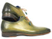 Paul Parkman Plain Toe Wholecut Oxfords Green Hanpainted Leather (ID#755-GRN)