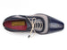 Paul Parkman Men's Captoe Oxfords - Navy / Beige Hand-Painted Suede Upper and Leather Sole (ID#024-BLS)