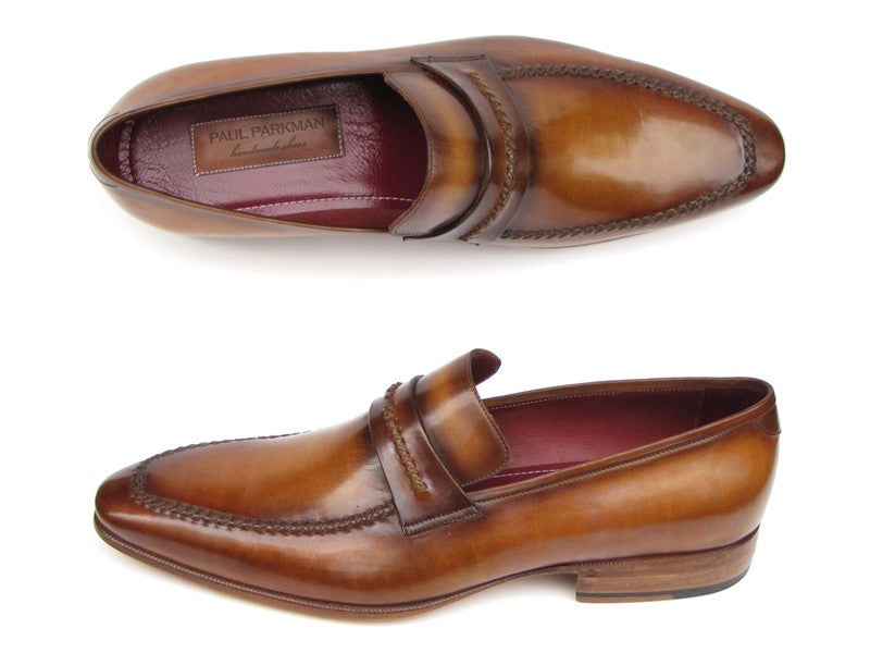 Paul Parkman Men's Loafer Brown Leather Shoes (ID#068-CML)