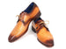 Paul Parkman Brown & Camel Hand-Painted Derby Shoes (ID#326-CMLBRW)