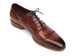 Paul Parkman Men's Captoe Oxfords Brown Hand Painted Shoes (ID#077-BRW)