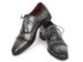 Paul Parkman Captoe Oxfords Gray & Black Hand Painted Shoes (ID#077-GRY)
