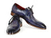 Paul Parkman Men's Blue & Navy Hand-Painted Derby Shoes (ID#PP2279)