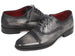 Paul Parkman Captoe Oxfords Gray & Black Hand Painted Shoes (ID#077-GRY)