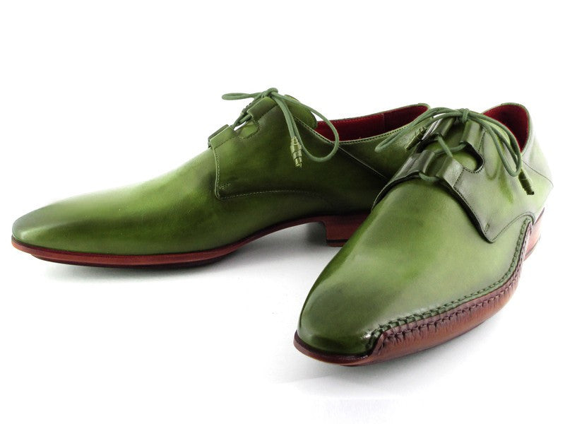 Paul Parkman Men's Ghillie Lacing Side Handsewn Dress Shoes - Green Le PAUL PARKMAN UK Paul Parkman Men's Ghillie Lacing Side Handsewn Dress Shoes - Green Le PAUL PARKMAN UK