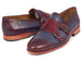 Paul Parkman Men's Bordeaux & Navy Double Monkstrap Shoes (ID#HR65CX)