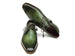 Paul Parkman Men's Green Hand-Painted Derby Shoes Leather Upper and Leather Sole (ID#059-GREEN)