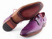 Paul Parkman Men's Ghillie Lacing Side Handsewn Dress Shoes - Purple Leather Upper and Leather Sole (ID#022-PURP)