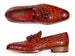 Paul Parkman Men's Reddish Camel Crocodile Embossed Calfskin Tassel Loafer (ID#0823-RDSH)