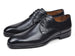 Paul Parkman Men's Black Leather Derby Shoes (ID#34DR-BLK)