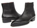 Paul Parkman Men's Black Floater Leather Side Zipper Boots (ID#BT6499-BLK)