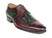 Paul Parkman Men's Green Ostrich & Brown Leather Derby Shoes (ID#956GB57)