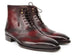 Paul Parkman Men's Bordeaux Burnished Leather Goodyear Welted Wingtip Boots (ID#BT4861-BRD)