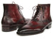 Paul Parkman Men's Bordeaux Burnished Leather Goodyear Welted Wingtip Boots (ID#BT4861-BRD)