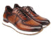 Paul Parkman Men's Brown Hand-Painted Woven Leather Sneakers (ID#LW205BRW)