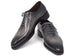 Paul Parkman Goodyear Welted Wholecut Oxfords Gray Black Hand-Painted (ID#044GRY)