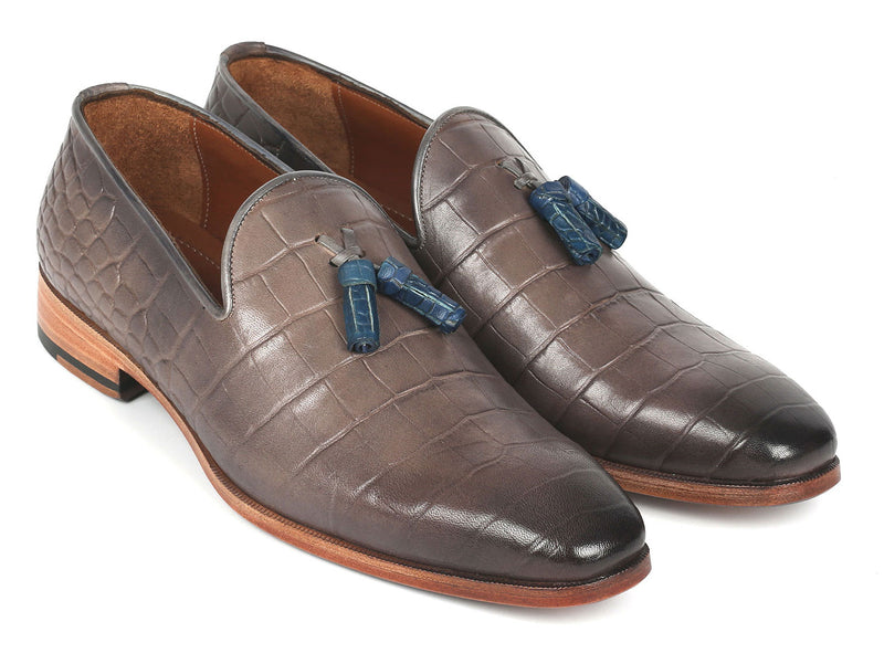Paul Parkman Tassel Loafers Grey Suede - GRY32FG