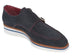 Paul Parkman Men's Smart Casual Monkstrap Shoes Navy Suede (ID#189-NVY-SD)