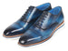 Paul Parkman Men's Smart Casual Oxfords Blue Leather (ID#185-BLU-LTH)