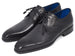 Paul Parkman Men's Black Medallion Toe Derby Shoes (ID#6584-BLK)