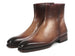 Paul Parkman Brown Burnished Side Zipper Boots Goodyear Welted (ID#BT3955-BRW)