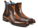 Paul Parkman Men's Brown Handpainted Chelsea Boots Goodyear Welted (ID#BT822BRW)