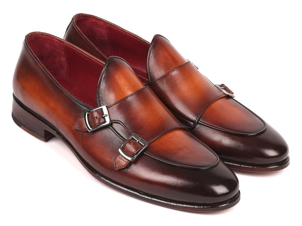 Paul Parkman Men's Brown Double Monkstrap Shoes (ID#HT61BRW)