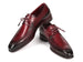 Paul Parkman Bordeaux Leather Apron Derby Shoes For Men (ID#13BRD92)