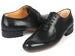 Paul Parkman Opanka Stitched Men's Split-Toe Black Leather Oxford Shoes (ID#054-BLK)