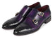 Paul Parkman Men's Studded Cap Toe Monkstraps Purple (ID#047-PRP)