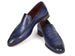 Paul Parkman Croco Textured Leather Loafer Blue (ID#7339-BLU)