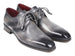 Paul Parkman Men's Gray Medallion Toe Derby Shoes (ID#6584-GRY)